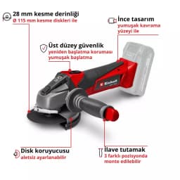 Einhell TE-AG 18/115 Li - Solo Akülü Avuç Taşlama - 4431110