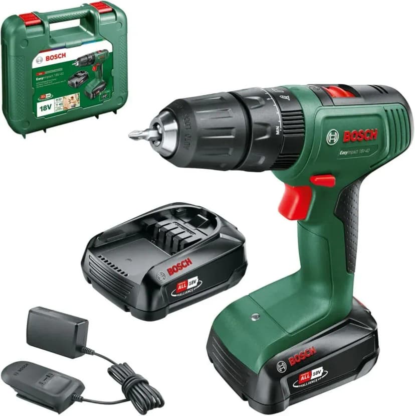 Bosch EasyImpact 18V-40 2 Ah Çift Akülü Darbeli Vidalama Makinesi - 06039D8108