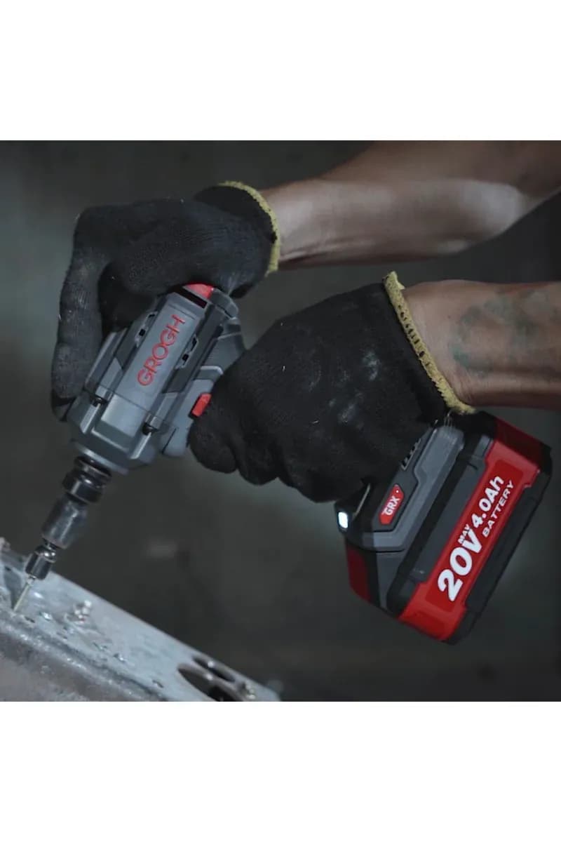 GROGH Kömürsüz Motorlu Akülü Darbeli Somun Sıkma 20V Solo GRX2042 | Yüksek Torklu Şarjlı Somun Sıkma