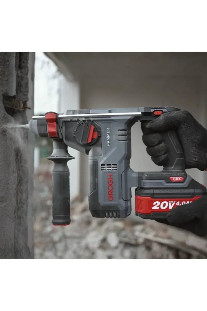 GROGH Li-ion Akülü Kırıcı Delici Matkap 20V Solo GRX2063 | Kömürsüz Motorlu Şarjlı Kırıcı Delici Matkap