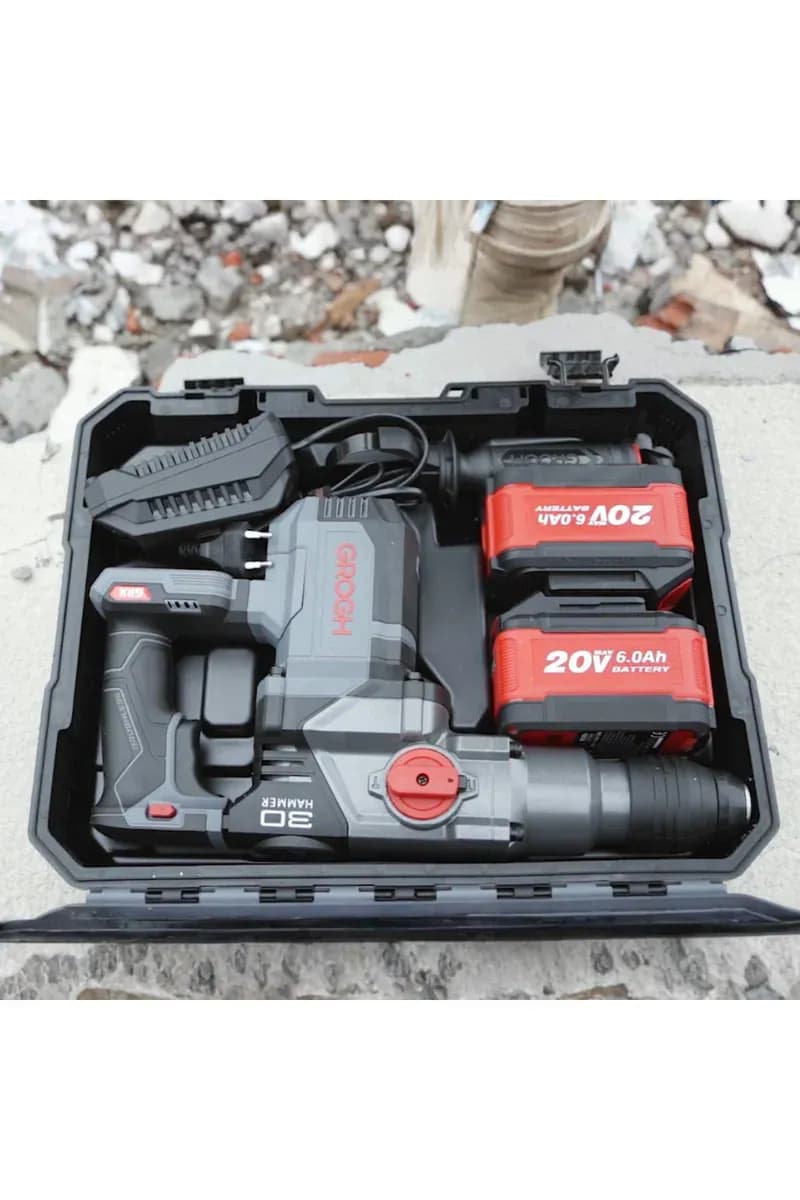 GROGH Li-ion Akülü Kırıcı Delici Matkap 20V GRX2065-6 BMC | Kömürsüz Motorlu Şarjlı Kırıcı Delici Matkap