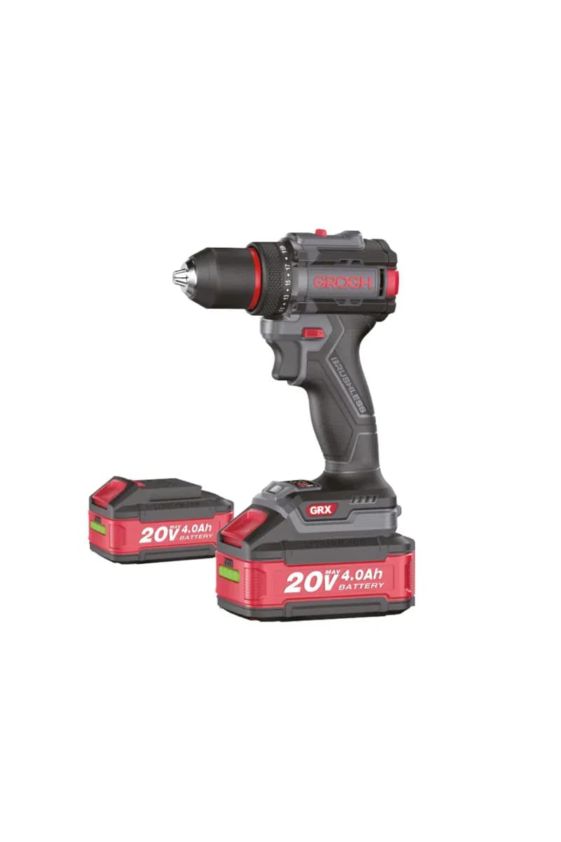 GROGH Kömürsüz Motorlu Şarjlı Matkap Çift Akülü 20V 4Ah GRX2011-4 BMC | Çift Vitesli Akülü Vidalama