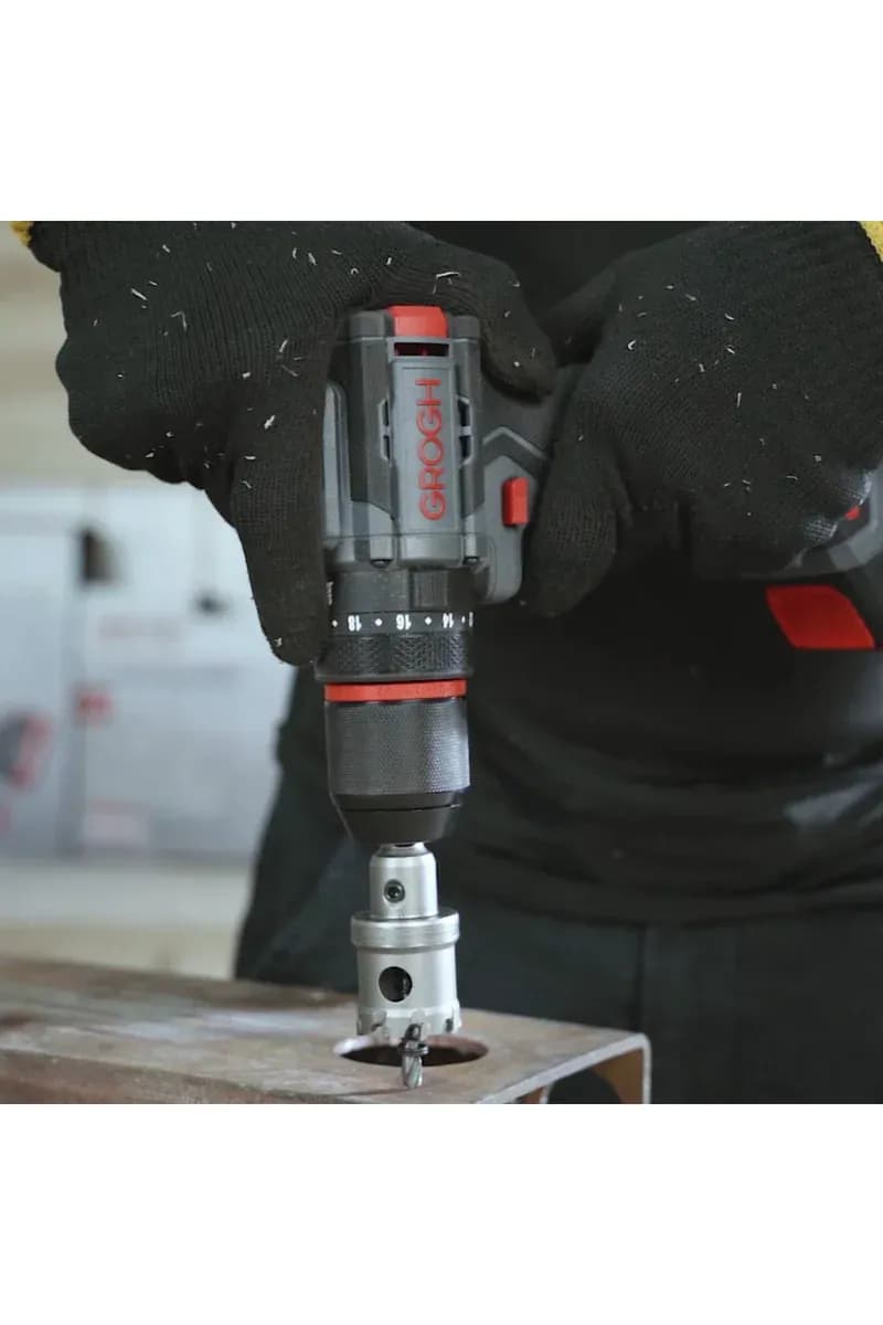 GROGH Kömürsüz Motorlu Şarjlı Darbeli Matkap Çift Akü 20V 2 Ah GRX2022-2 BMC | Çift Vitesli Akülü Vidalama