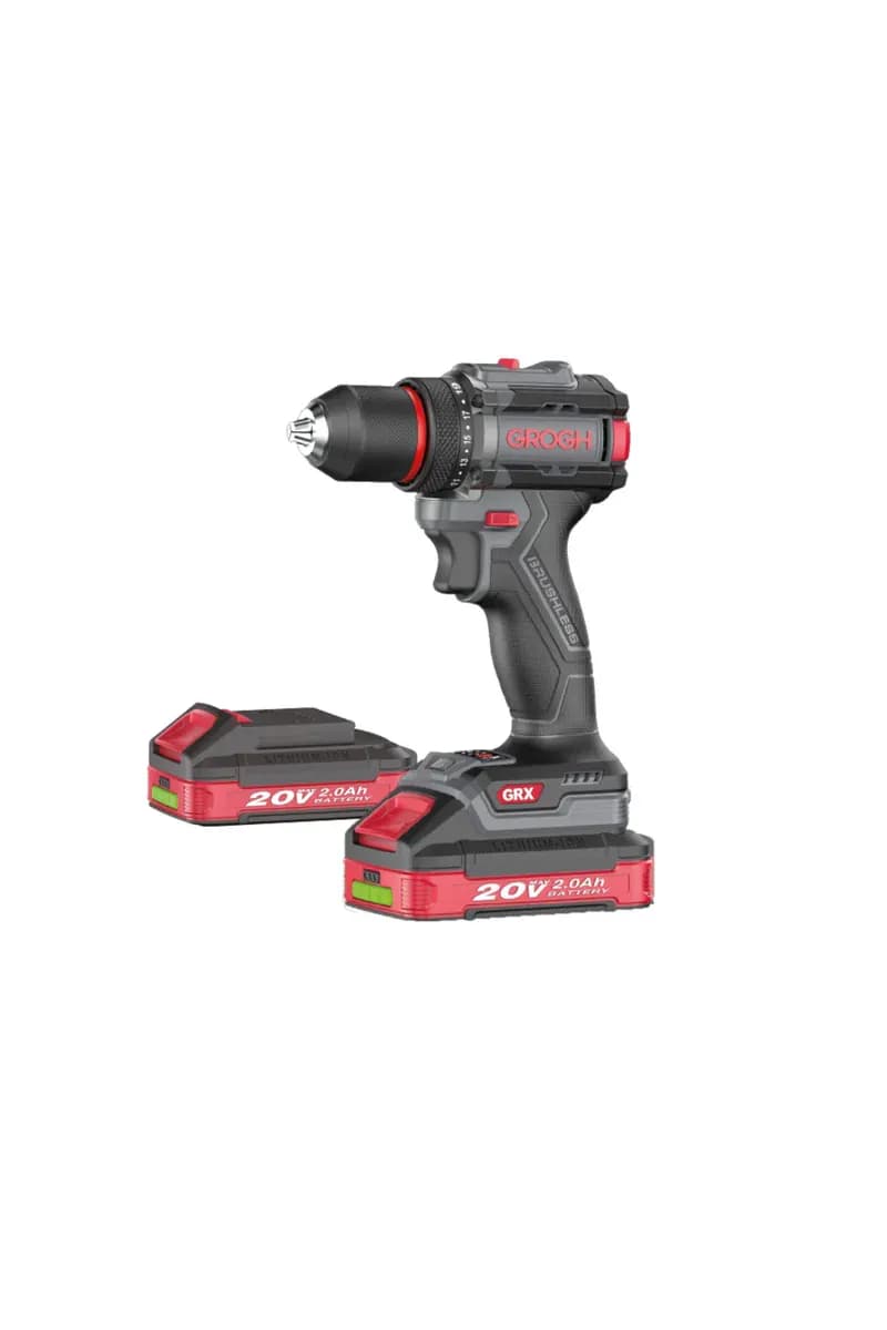 GROGH Kömürsüz Motorlu Şarjlı Matkap Çift Akülü 20V 2Ah GRX2011-2 BMC | Çift Vitesli Akülü Vidalama