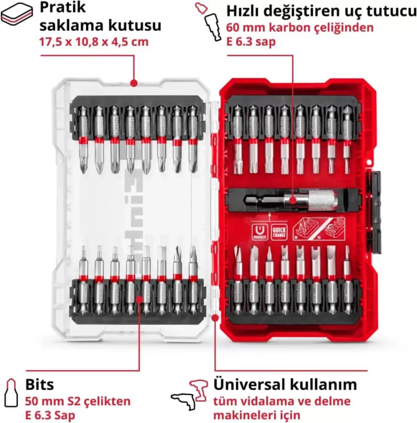 Einhell M‑CASE 33 Parça Uç Seti 49118903