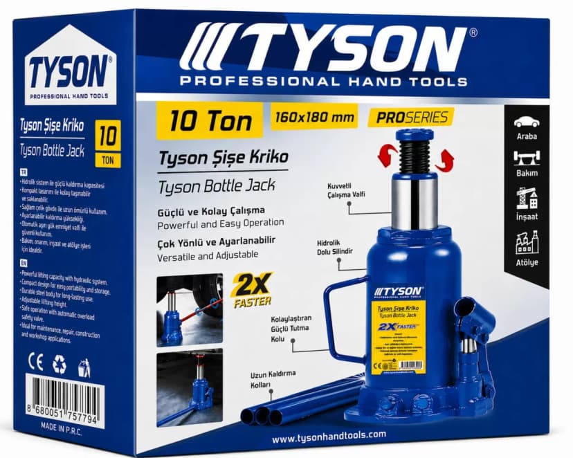 Tyson Şişe Kriko 10 Ton