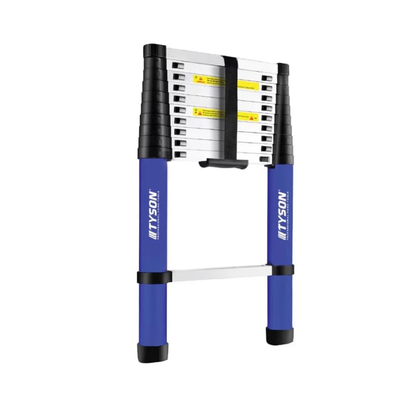 Tyson Pro Series Alüminyum Teleskopik Merdiven 290 cm 10 Basamak 150 Kg Kapasiteli - TYS9146
