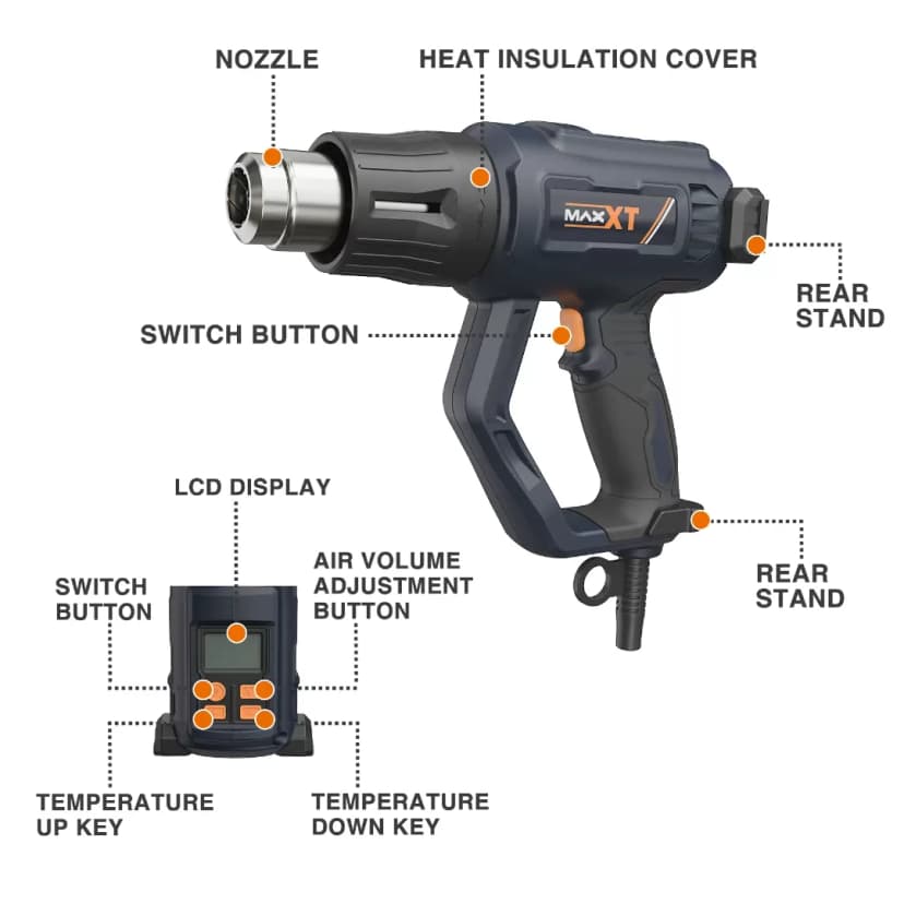 Maxxt 2000W Elektrikli Sıcak Hava Tabancası Mhg2000