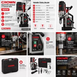Crown Manyetik Matkap 1800W CT32030 BMC