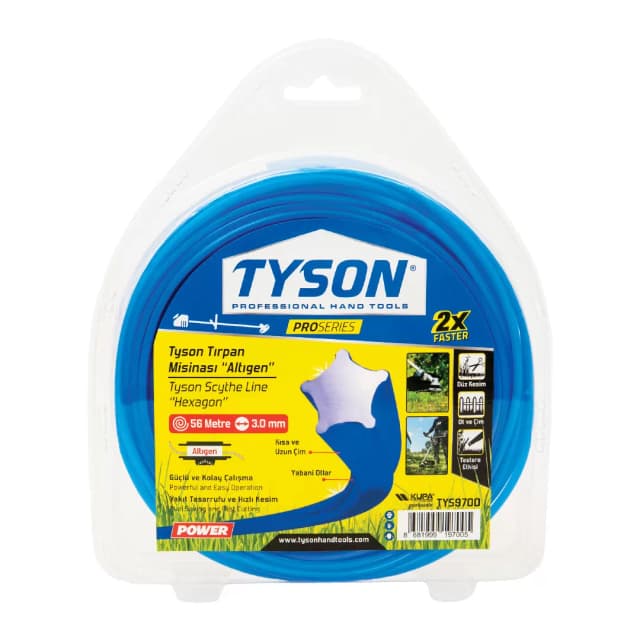 Tyson Tırpan Misinası Altıgen 3,0 Mm X 56 Mt.